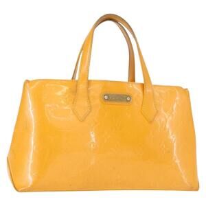 LOUIS VUITTON Monogram Vernis Wilshire PM Bag Jaune Passion M91725 Auth 154194